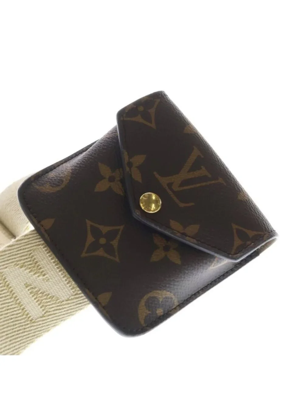 Louis Vuitton Monogram Utility Shoulder Bag Brown Leather Gold